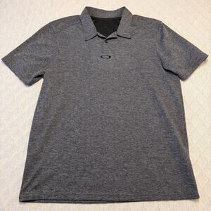 Oakley Golf Polo Shirt Gray Heather Regular Fit Mens Large Performance